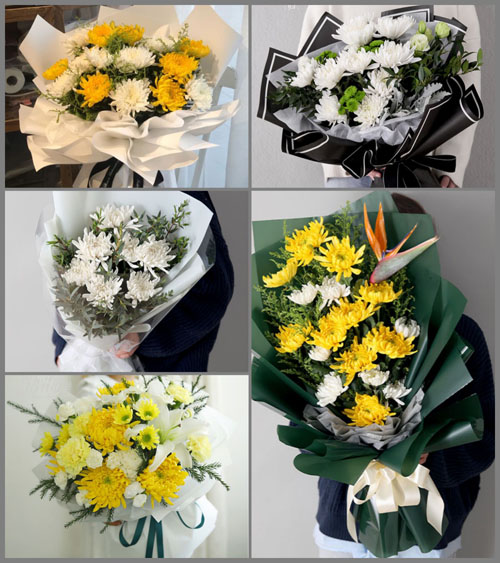 山东青岛莱西市马连庄镇垛山前村白事花束代送